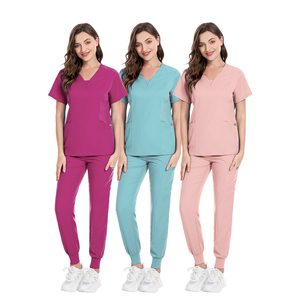 ชุดเครื่องแบบแพทย์ยืดหลายสีสำหรับผู้หญิงกางเกงวอร์มใส่ทำงานพยาบาลสำหรับคลินิกสัตว์เลี้ยงในฤดูร้อน - Product Image 1