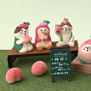 Japanese Style Zakka Cute Peach Cat Figurine Resin Miniature Ornament Desktop Home Decoration Handmade Craft Gift - Product Image 4
