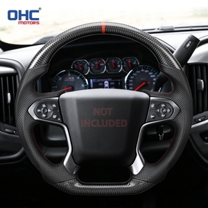 Volant en fibre de carbone pour Chevrolet Tahoe Suburban 2014 <span class=keywords><strong>2015</strong></span> 2016 2017 2018 Chevy <span class=keywords><strong>Silverado</strong></span> 1500 Volant personnalisé OHC - Product Image 1