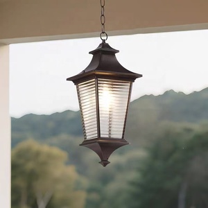 โคมไฟห้อยเพดาน LED สีดำ สไตล์มินิมอล ขายส่งจากโรงงาน ขั้ว E27 ใช้ไฟฟ้า/พลังงานแสงอาทิตย์ สำหรับภายนอกอาคาร ปรับความสว่างได้ รับประกัน 5 ปี - Product Image 2