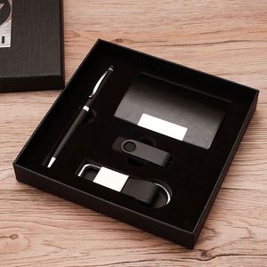 Ensemble USB en cuir, porte-cartes de visite, porte-clés, produit de bureau promotionnel imprimé par transfert thermique pour cadeaux de bienvenue d'entreprise - Product Image 6