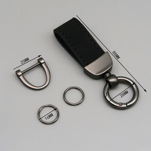 Porte-clés en cuir de voiture personnalisé avec logo anti-perte avec anneau de boucle Porte-clés en cuir PU Mousqueton Porte-clés en métal estampé vierge - Product Image 4