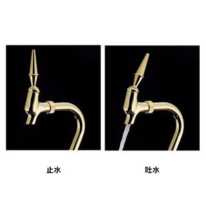 Robinet de lavabo japonais moderne monotrou en laiton finition bronze pour eau chaude et froide pour la cuisine et la salle de bain - Product Image 6