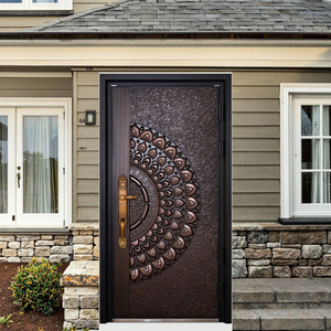 Puertas <span class=keywords><strong>de</strong></span> Entrada Frontales <span class=keywords><strong>de</strong></span> Acero Inoxidable Modernas y <span class=keywords><strong>de</strong></span> Lujo Personalizadas ZS para Villas Residenciales, Impermeables y Seguras para Exteriores - Product Image 5
