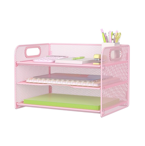 <span class=keywords><strong>Portadocumenti</strong></span> in Metallo a 3 Livelli con Maniglia, Organizzatore <span class=keywords><strong>da</strong></span> <span class=keywords><strong>Scrivania</strong></span> per Fogli A4, Porta Riviste e Documenti - Product Image 2