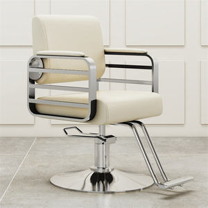 Sillón de Barbería Negro, Silla de Estilismo para Salón, Asiento de Peluquería Hidráulico Ajustable en Altura, Muebles Modernos para Salón - Product Image 3