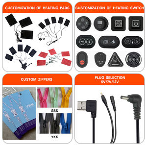 سترة كهربائية ذكية خفيفة الوزن بشعار مخصص قابلة لإعادة الشحن USB سترة ساخنة مع حزمة بطارية - Product Image 6