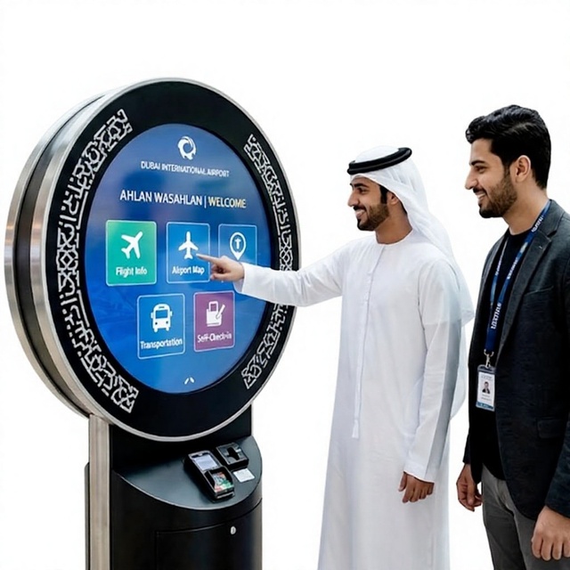 Circular LCD Digital Signage Display Smart Interactive Screen for AI Products