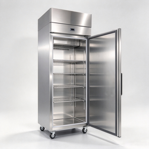 Équipement de restauration, réfrigérateur vertical commercial à une seule porte, refroidisseur en acier inoxydable avec roulettes - Product Image 3