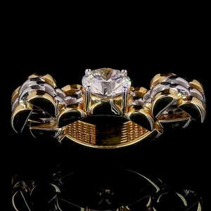 Entrelace Lab Diamond Ring Solitario redondo con banda tejida de dos tonos - Product Image 4