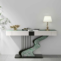 Console murale moderne et minimaliste en ardoise, design semi-circulaire, pour hall d'entrée, avec installation et démontage facilités