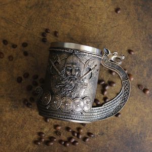 Ottalent Noric Viking Ship Draon <span class=keywords><strong>Drakkar</strong></span>, Taza de Cerveza Resistente a Golpes, Revestimiento de Acero Inoxidable, Color Bronce, Taza de Café Coleccionable de Guerrero - Product Image 5