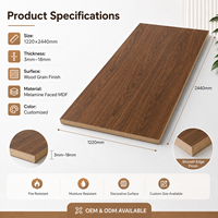 Panneau MDF mélaminé à grain de bois résistant au feu et à l'humidité pour usage hôtelier avec installation sur site