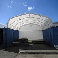 Abri pour conteneur maritime à structure simple 20'x20' avec revêtement en PVC ignifuge pour le stockage, les ateliers et la protection