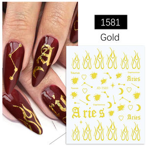 Wholesale 3D Laser Rainbow Gold Bar Wave Nail Art <strong>Stickers</strong> and Decals Nail Art Supplies - Product Image 3