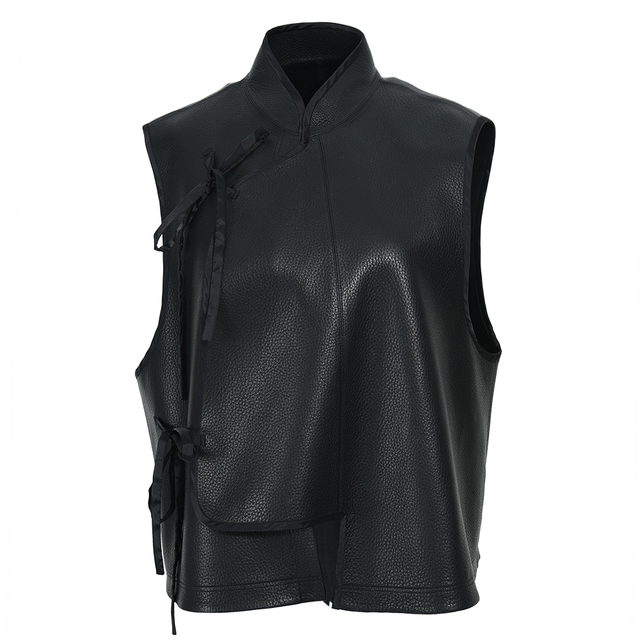 Fashion Spring Autumn Wholesale Casual Soft High End Real Sheepskin Waistcoat Custom Logo Genuine Sheep Leather Vest for Women