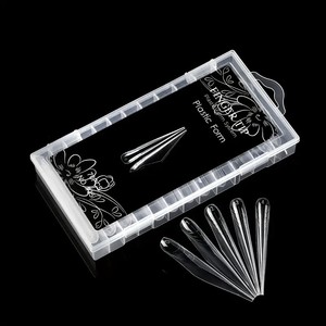 70 Uñas Postizas Extra Largas, Moldes de Uñas Artificiales, Puntas de Extensión de Doble Forma, Plástico para Construcción Rápida de Uñas de Gel, Herramienta de Manicura Profesional - Product Image 4