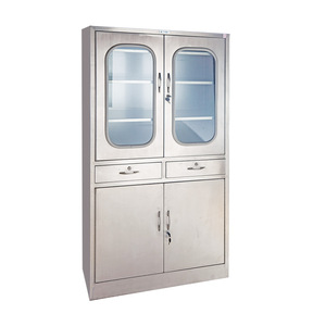 Hospital Cabinet Stainless Steel 4 Door Key Lock Durable Medical <b>Storage</b> Commercial Use - Product Image 1