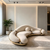 Canapé Courbé de Luxe Italien, Canapé Modulable en Velours au Design Irrégulier pour Villa et Mansion, Canapé Déclaration