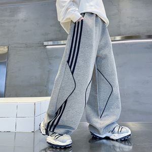 <span class=keywords><strong>Pantaloni</strong></span> Sportivi Autunno/Primavera per Ragazzi 2025 Nuova Collezione Taglie Grandi Larghi <span class=keywords><strong>Pantaloni</strong></span> Dritti Sportivi con Rivestimento in PU e Stampa Digitale - Product Image 3