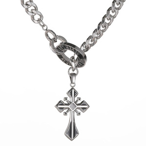 Collana con catena a maglia maschile in acciaio inossidabile all'ingrosso personalizzata ciondolo croce <span class=keywords><strong>accessori</strong></span> per gioielli Vintage italiani da uomo - Product Image 1