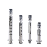 Seringue en verre de 1 ml avec capuchon Luer Lock blanc et bouchon en caoutchouc pour distillat d'huile, seringues RSO