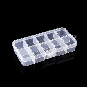 Transparent 10-Compartment Fishing Tackle Box 17.5x9.8x4.5cm With Fixed Divisions For Hooks Screws Jewelry Storage - Product Image 1
