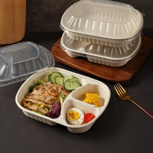 Tazón Ecológico Desechable y Degradable de Caña de Azúcar para Sopa y Ensalada con Tapa, Ideal para Camping y Comida para Llevar - Product Image 1