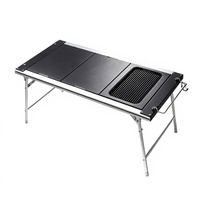 Table de camping pliable en alliage d'aluminium, table de pique-nique portable pour l'extérieur, table à thé légère, poste de travail pour grillades