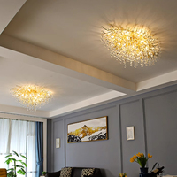 Lustre suspendu de luxe pour la décoration de la maison ODM/OEM, lustre en cristal à gouttes de pluie LED