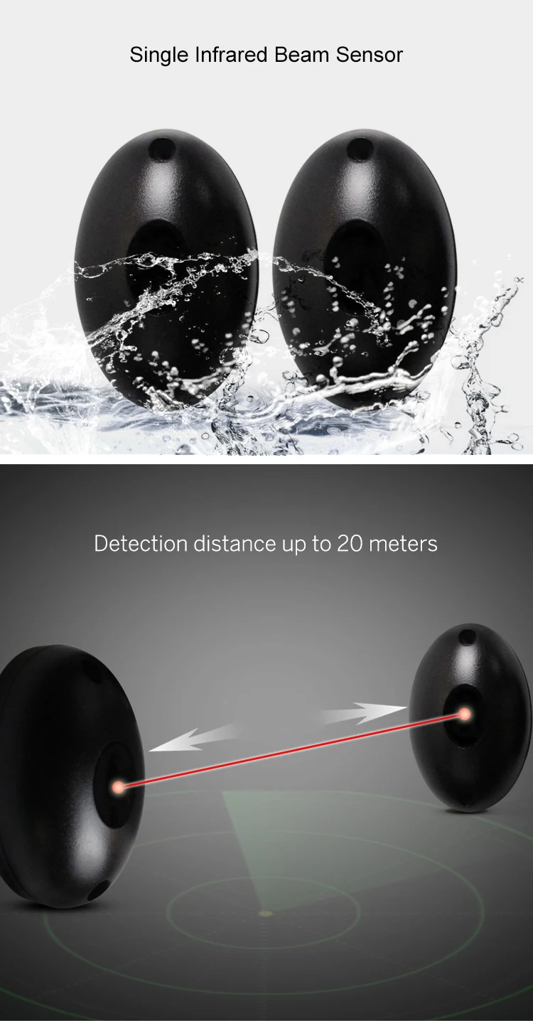 Waterproof IP65 Single Infrared Beam Sensor Laser Alarm System