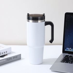 Gobelet de loisirs extérieur en acier inoxydable 304, 20 oz, isotherme sous vide, pour voiture, avec poignée et paille - Product Image 3