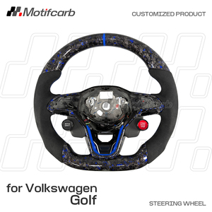 Volante de Fibra de Carbono Forjado Azul Personalizado con Estrella para Volkswagen MK8 Golf R GTI Touareg Jetta Arteon Tiguan 2020-2025 - Product Image 2