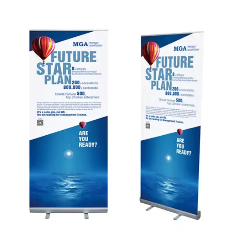 Luxury Promotional Flags Roll Up Party Flags Banners Roll Up Banner Stand Display for Promotion
