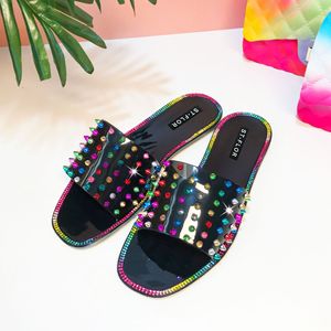 Nuevas Sandalias de Moda Primavera-<span class=keywords><strong>Verano</strong></span>, Chanclas Transparentes con Cristales para <span class=keywords><strong>Mujer</strong></span> - Product Image 5