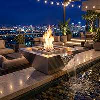 Brasero à gaz en acier inoxydable 316 avec télécommande, foyer extérieur au propane pour patio, jardin et cour