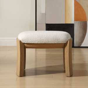 Pouf scandinave moderne, <span class=keywords><strong>banc</strong></span> rembourré en tissu avec pieds en bois, <span class=keywords><strong>petit</strong></span> ottoman en bois pour salon - Product Image 1