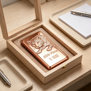 แท่งทองแดงแกะสลักลายเสือดาว น้ำหนัก 1 กิโลกรัม ของตกแต่งสะสม ของขวัญ - Product Image 6