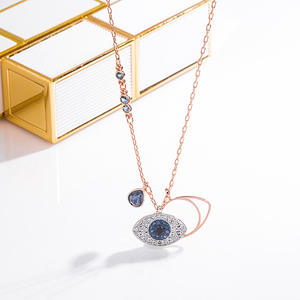 Campione di disegno in oro Rosa placca demone Occhio per le donne zircone collana in argento 925 - Product Image 2