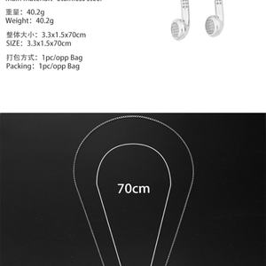 Nuevas llegadas: Collar con colgante de auriculares de acero inoxidable, diseño de dije, color oro y acero. - Product Image 6