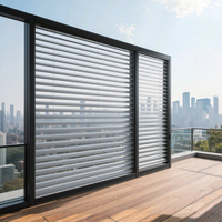 Panneaux de clôture de jardin solaires extérieurs, cadre en alliage d'aluminium perforé, moderne, certifié CE, écologique, durable, alimenté par l'énergie solaire