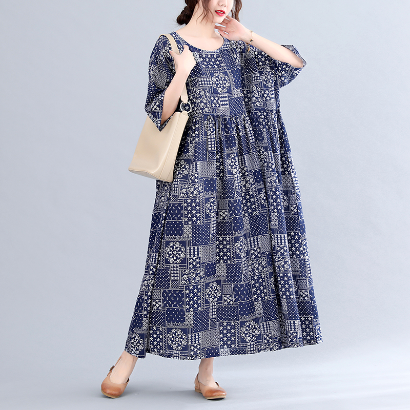 Wholesale Korean Style Loose Plus Size Full Length Dresses Wholesale Korean Style Loose Plus Size Full Length Dresses