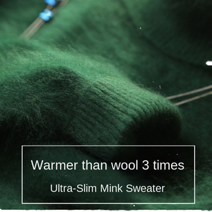 Suéter de Cachemira Tejido Grueso de Lana con <span class=keywords><strong>Cuello</strong></span> <span class=keywords><strong>Alto</strong></span> para <span class=keywords><strong>Mujer</strong></span> 2023, Camiseta Básica Holgada de Visón para Otoño e Invierno - Product Image 2