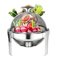 2025 Edelstahl Sichtbarer Buffet ofen Ovale und quadratische Chafing Dish mit Kunststoffst änder Küchen ausstattung