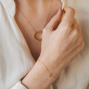 Yeni Sınır Ötesi Moda Yuvarlak Halka Kolye, Sade Paslanmaz Çelik İç Halka, Özelleştirilebilir İçerik, Unisex Köprücük Kemiği Zinciri - Product Image 6