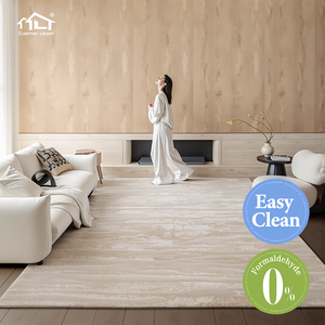 Thảm trải sàn Dsermer chống thấm nước, phong cách Bắc Âu hiện đại, màu be, kích thước lớn, sang trọng, chống bám bẩn, dùng cho phòng khách, phòng ngủ. - Product Image 1