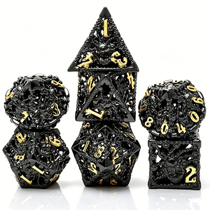 ชุดลูกเต๋าโลหะลายฉลุสำหรับเกม Dungeons & Dragons TRPG - Product Image 5