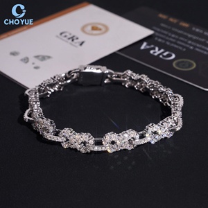 Hot Sale Moissanite Cuban Link Bracelet Rhodium Plated Solid 925 Silver <b>Infinity</b> Bracelet Hiphop Iced Out Jewelry - Product Image 1