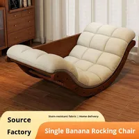 Maßgefertigter Retro-Bananen-Stil Einzel-Sitzgarnitur Mond-Schaukelstuhl für Wohnzimmer, Balkon, Schlafzimmer, Freizeit, Stoffbezug