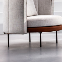 Fauteuil de Style moderne, fauteuil de salon en tissu, conception de baril classique, nouveau Design